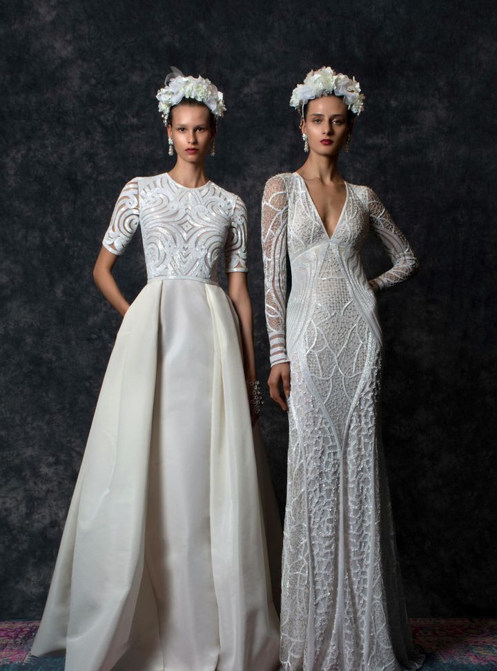 Naeem Khan Geometrik Desenli Gelinlik