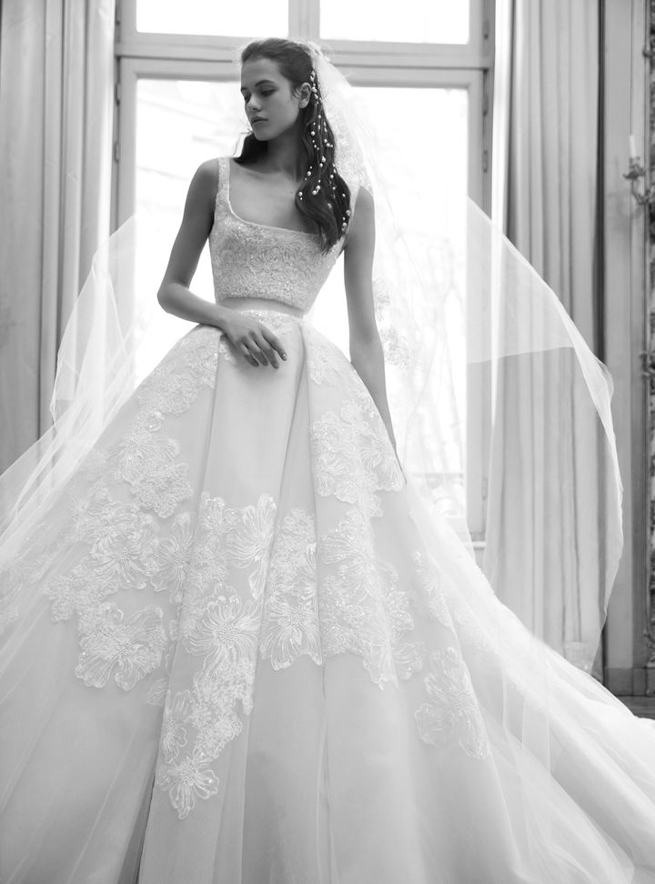 Elie Saab Kare Yaka Gelinlik