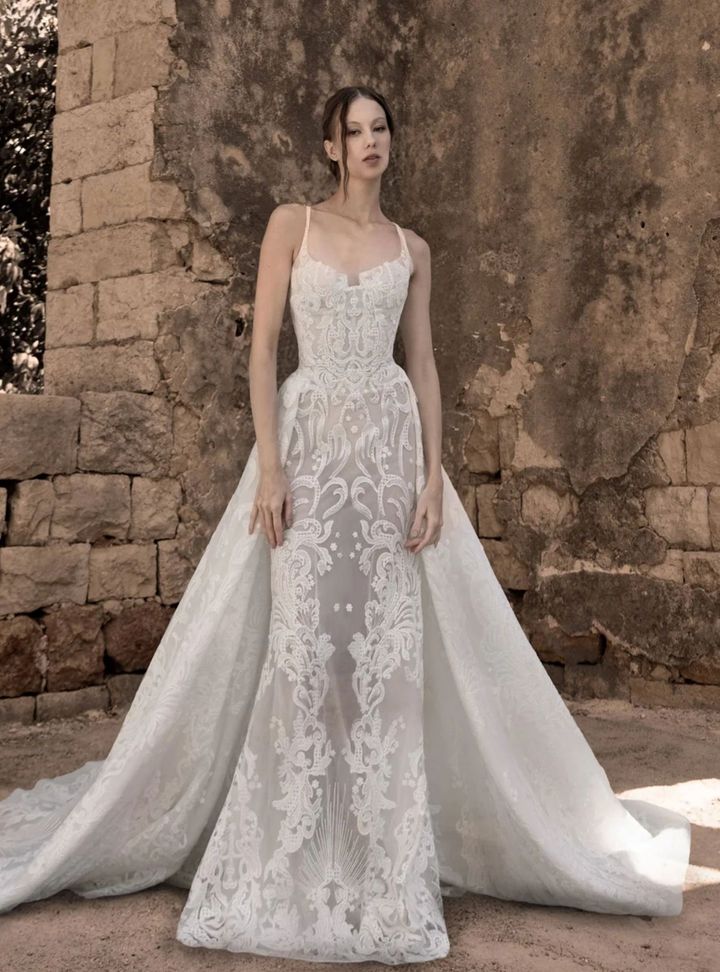 2026 Saiid Kobeisy -39-26 Balık Kesim Kare Yaka Modern Gelinlik