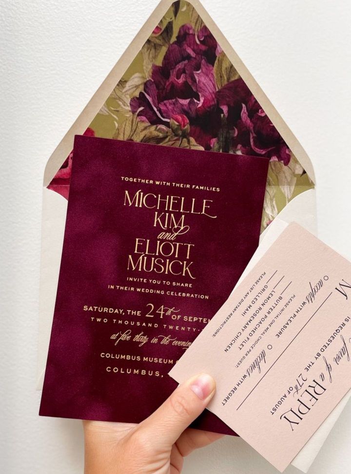 DVT-139-26 Düğün Kadife Davetiye