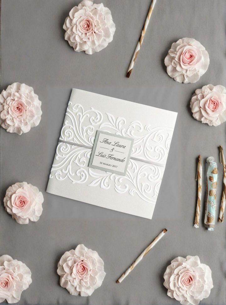 DVT-16-26 3 Boyutlu Düğün Sade Davetiye