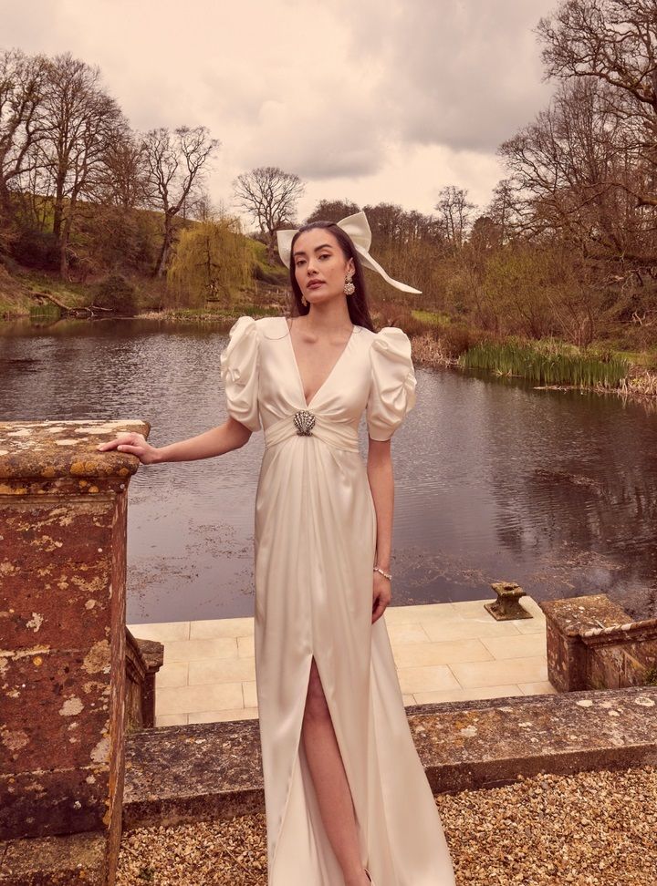 2025 Temperley London Karpuz Kol Düz Kesim Gelinlik