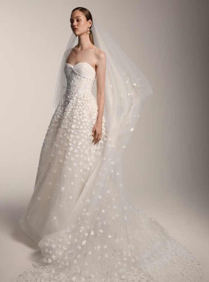 2026 Oscar de la Renta-15-26 A Kesim Straplez Modern Gelinlik