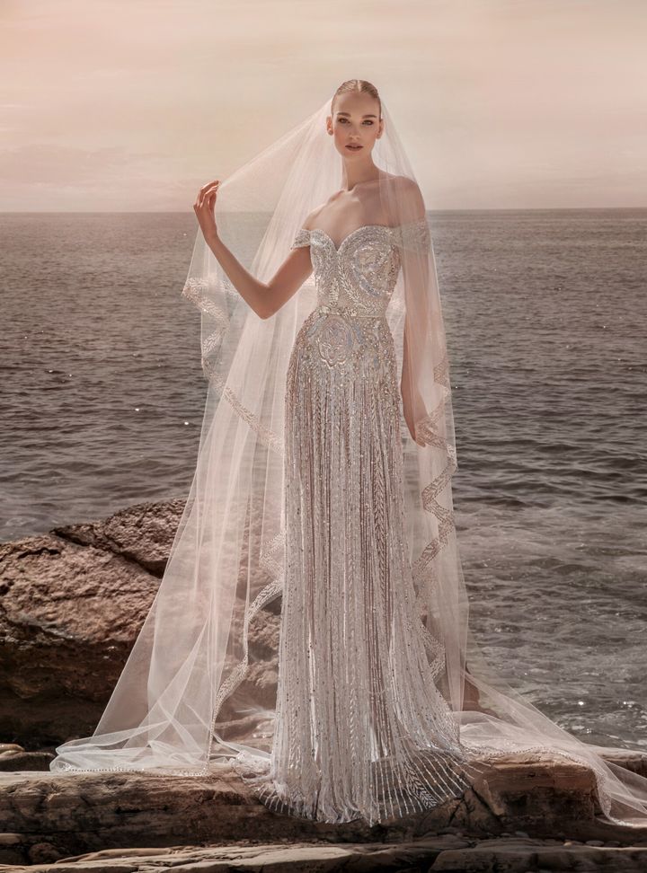 2025 Zuhair Murad Düşük Omuz Düz Kesim Gelinlik