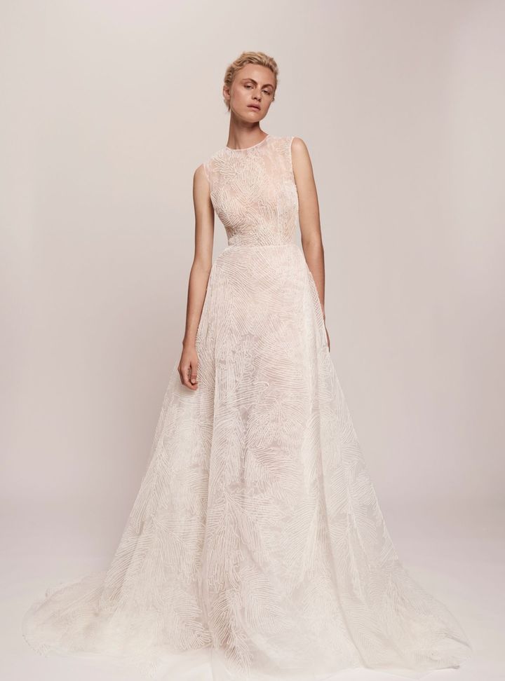 2026 Jaclyn Whyte-35-26 Halter Yaka Dekoltesiz Düz Kesim Gelinlik