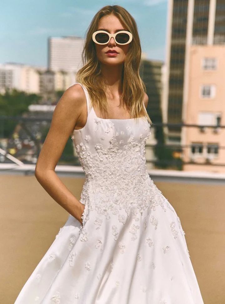 2025 Costarellos Kare Yaka Askılı Gelinlik