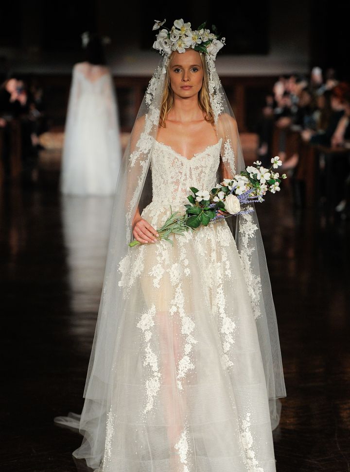 Reem Acra Transparan Gelinlik