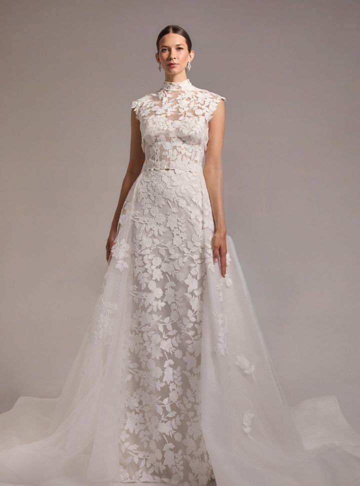 2026 Verdin 18-26 Vintage Dekoltesiz Düz Kesim Gelinlik