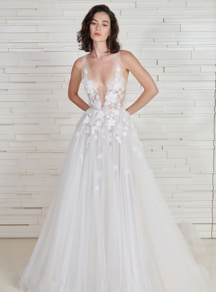 Mira Zwillinger Derin V Yaka Gelinlik