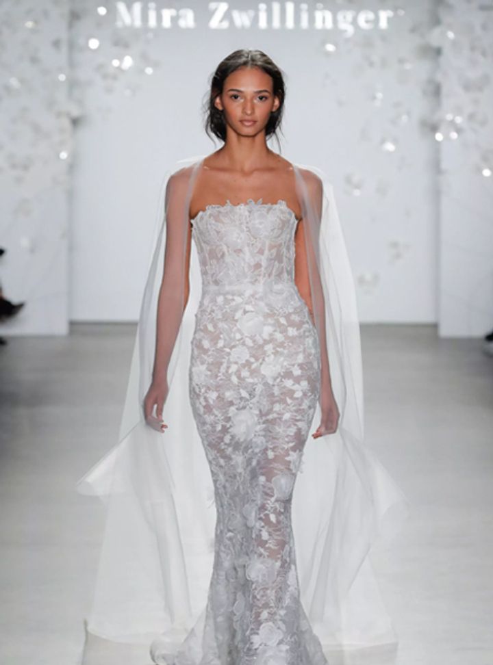 Mira Zwillinger Tül Pelerinli Gelinlik