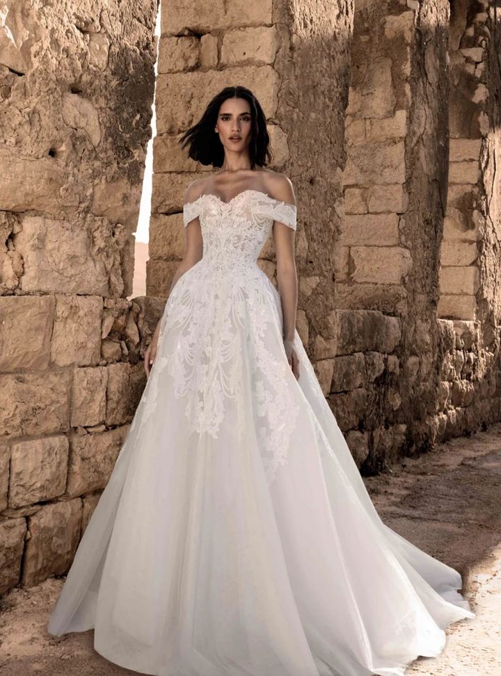 2026 Saiid Kobeisy -31-26  A Kesim Düşük Omuz Modern Gelinlik