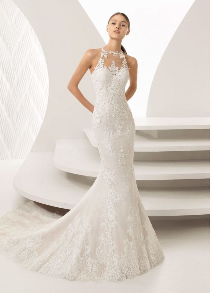 Rosa Clara Halter Yaka Gelinlik