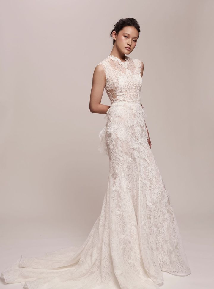 2026 Jaclyn Whyte-40-26 A Kesim Modern Dekoltesiz Gelinlik