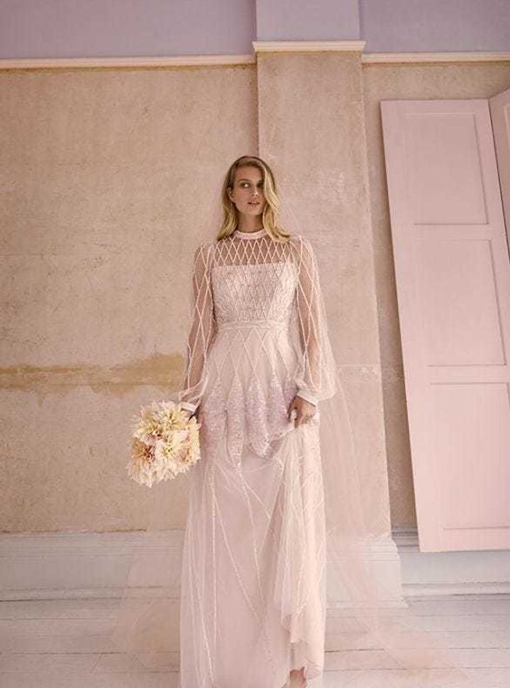 Temperley London Balkon Kollu Gelinlik