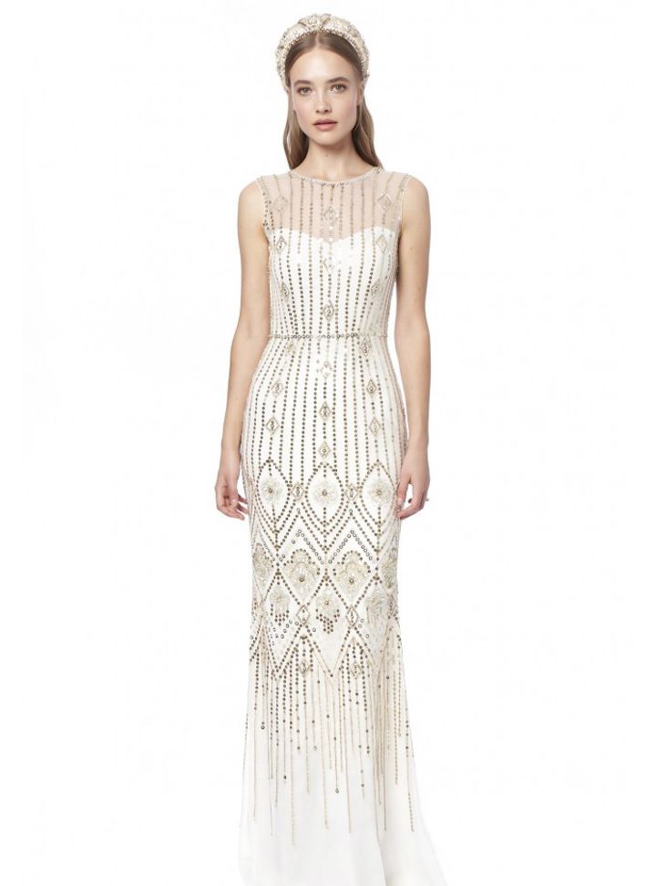 Jenny Packham İllüzyon Yaka Gelinlik