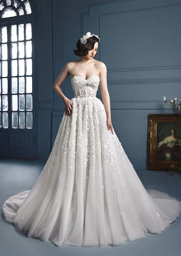 2026 Tony Ward -15-26 Prenses Kesim Straplez Göğüs Dekolteli Gelinlik