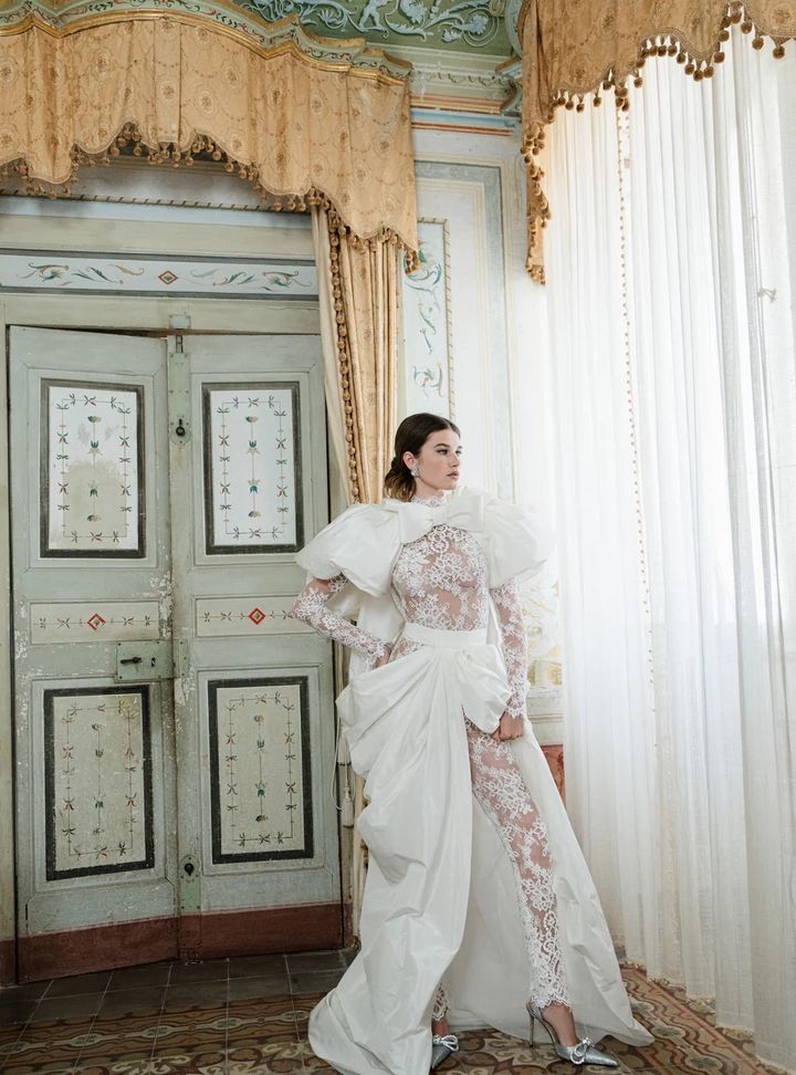 2025 Monique Lhuillier -4-25 Düz Kesim Gelinlik