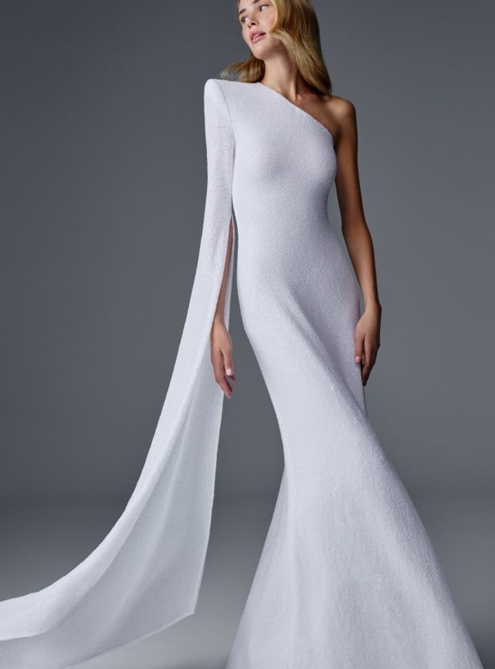 2025 Naeem Khan Omuz Detaylı Gelinlik