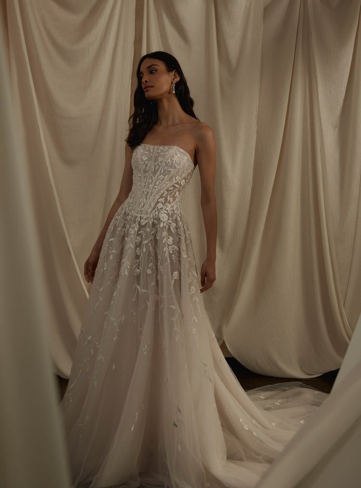 2025 Enaura -1-25 A Kesim Straplez Modern Gelinlik