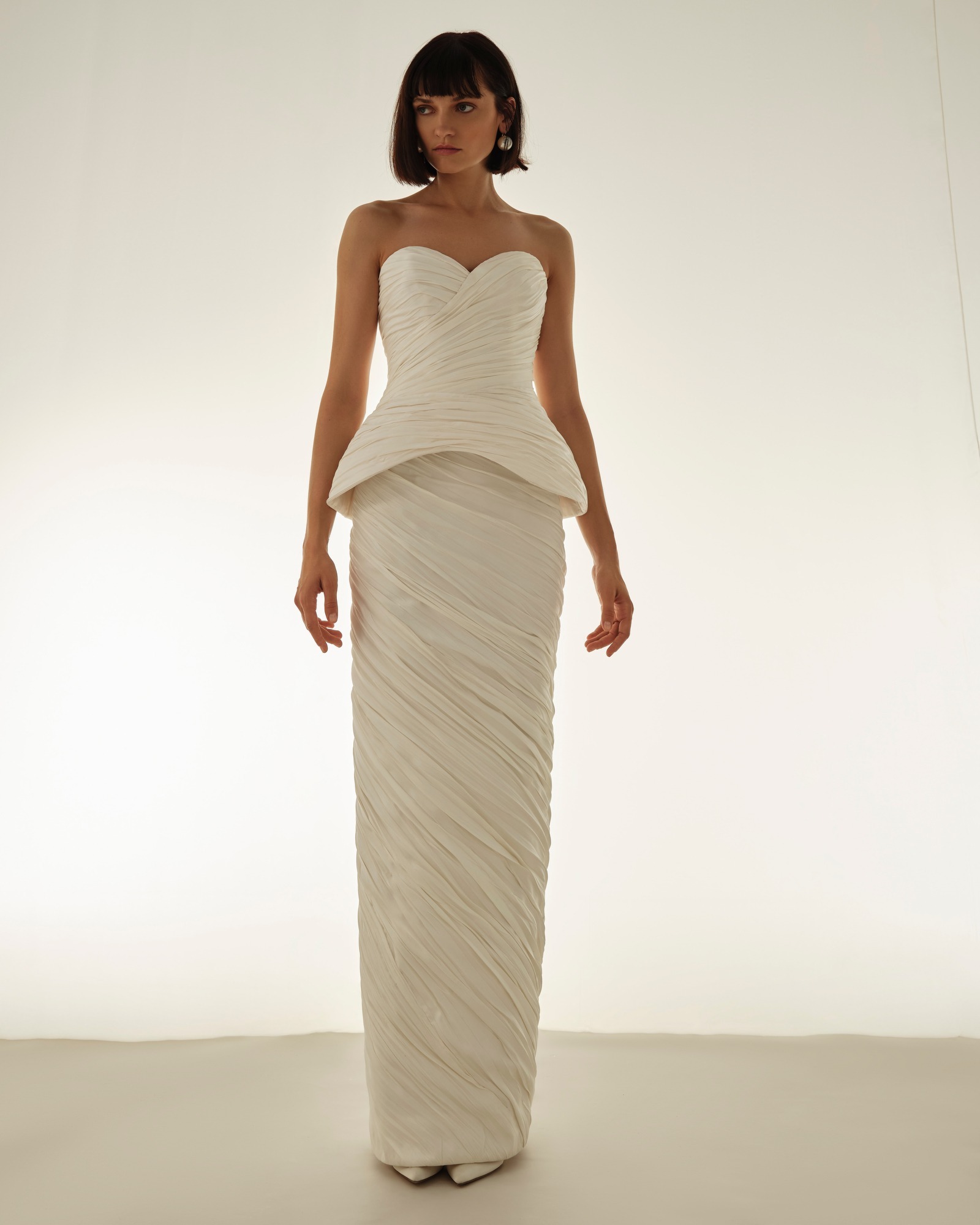 2026 Marmar Halim 4-26 Straplez Modern Düz Kesim Gelinlik