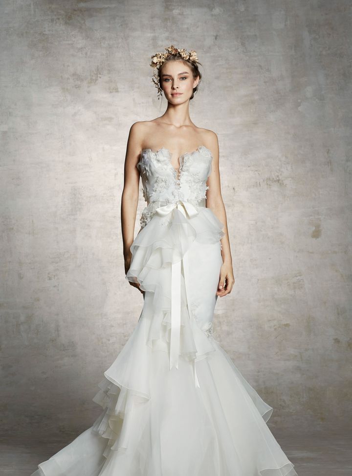 Marchesa Straplez Balık Kesim Gelinlik