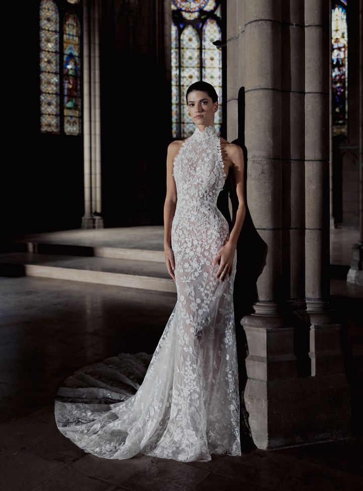 2025 Zuhair Murad Hakim Yaka Balık Kesim Gelinlik