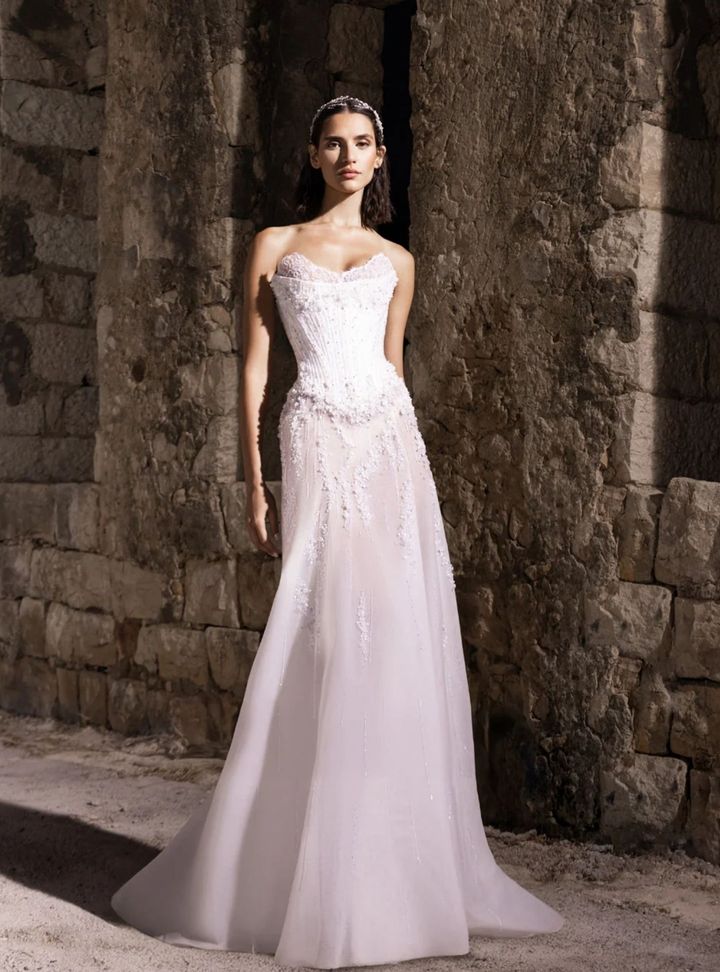 2026 Saiid Kobeisy -32-26 Straplez Modern Düz Kesim Gelinlik