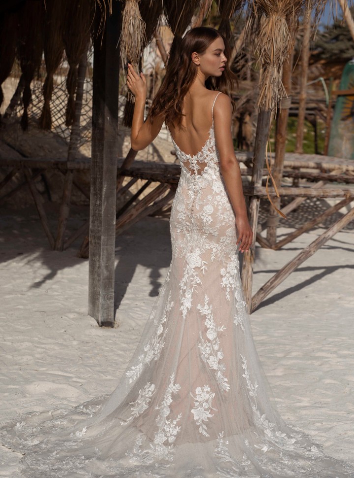 2026 Modeca Gelinlik 300-26 Balık Kesim Straplez Tarlatansız Gelinlik