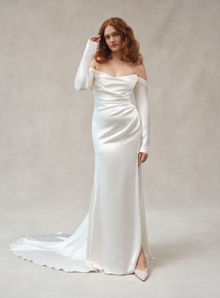 2025 Alexandra Grecco -17-25 Balık Kesim Düşük Omuz Gelinlik