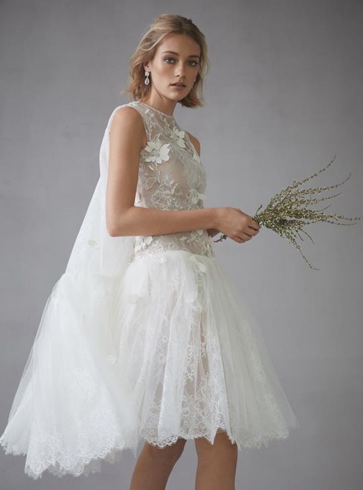 Oscar de la Renta Kısa Gelinlik