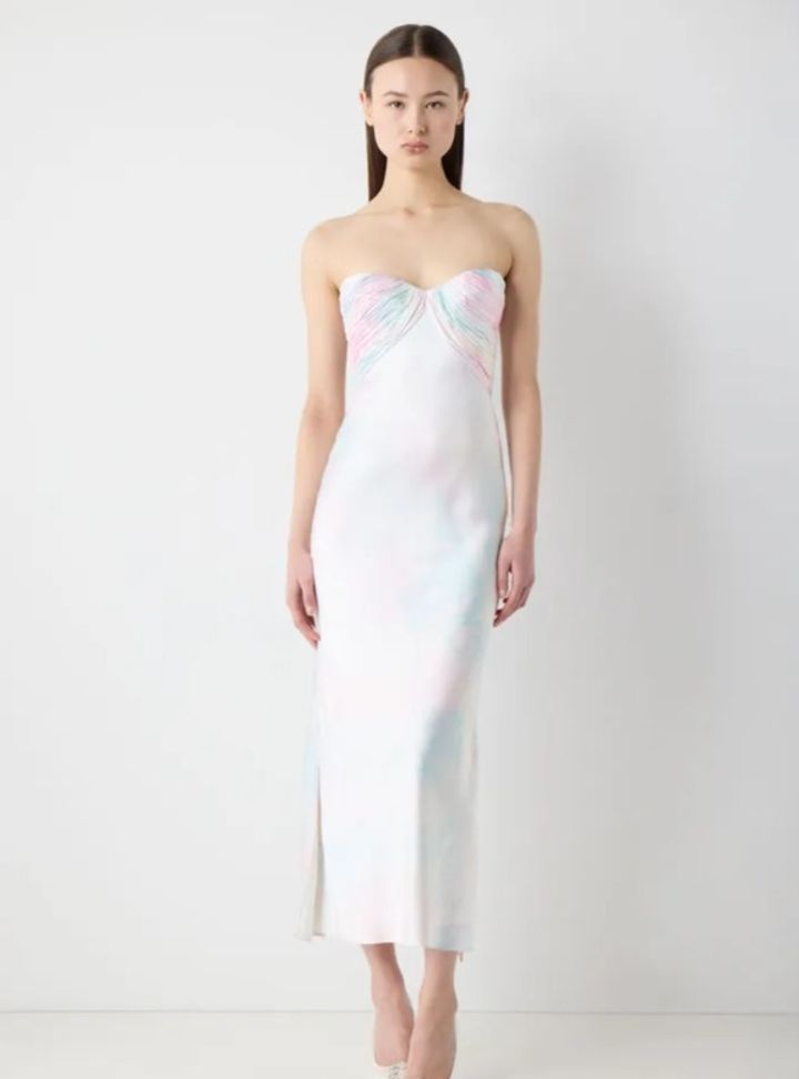 2025 Alejandra Alonso Rojas -4-25 Straplez Modern Düz Kesim Gelinlik