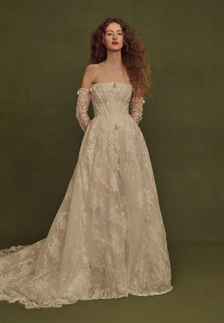 2026 Idan Cohen -5-26 Prenses Kesim Straplez Romantik Gelinlik