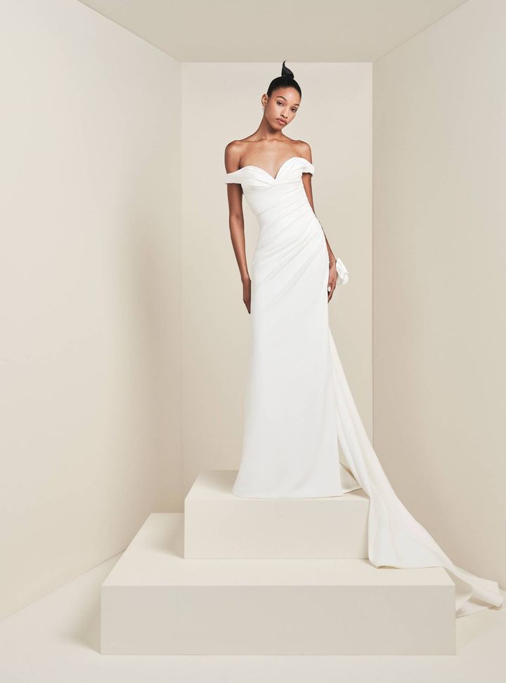 2025 Viktor & Rolf Düşük Omuz Balık Kesim Gelinlik