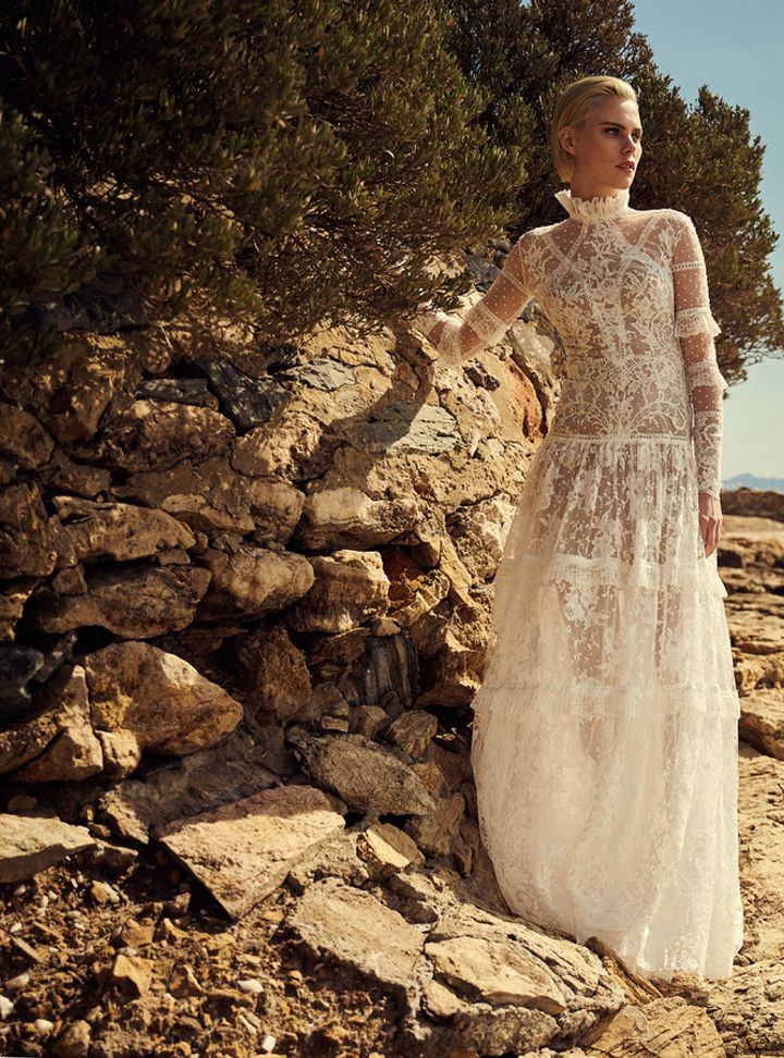 Uzun Kollu Bohem Gelinlik