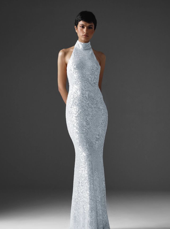 2025 Naeem Khan -11-25 Balık Kesim Gelinlik