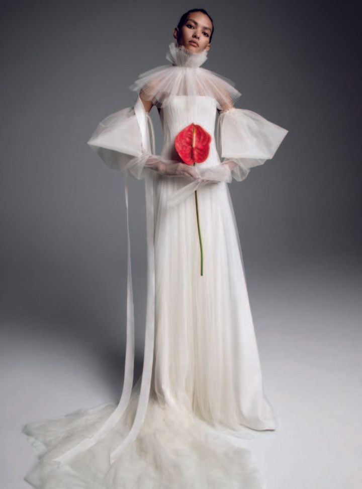 Vera Wang Takma Kollu Gelinlik