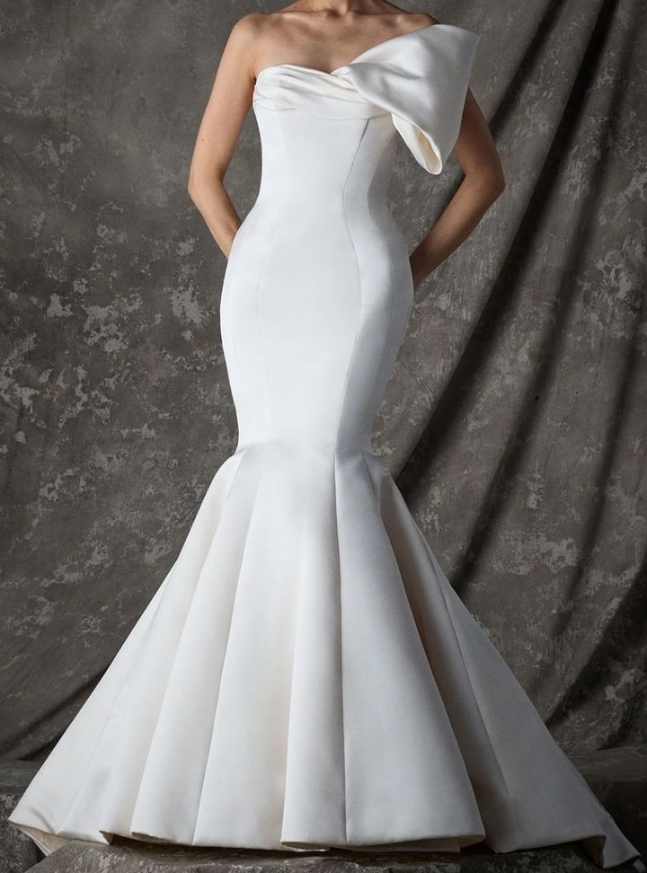 2026 Ines di Santo -38-26 Balık Kesim Straplez Modern Gelinlik