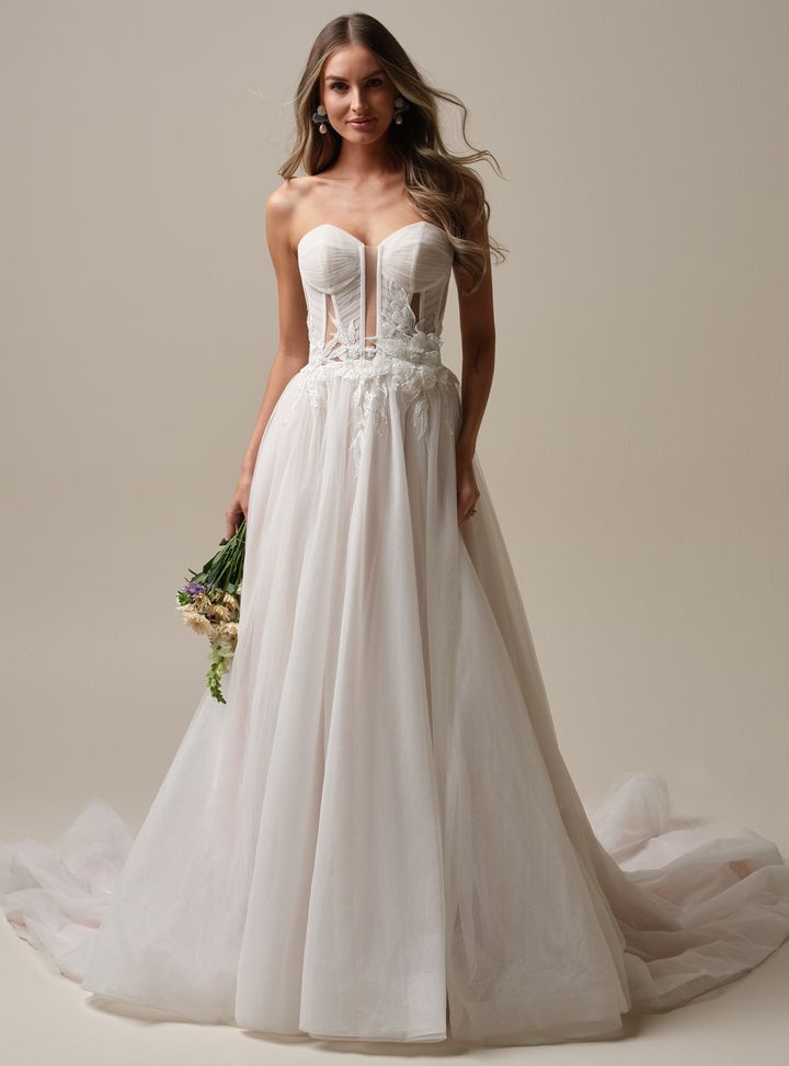 2025 Maggie Sottero -7-25 A Kesim Straplez Modern Gelinlik