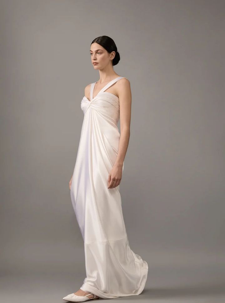 2026 House Of Gilles 21-26 Straplez Düz Kesim Göğüs Dekolteli Gelinlik