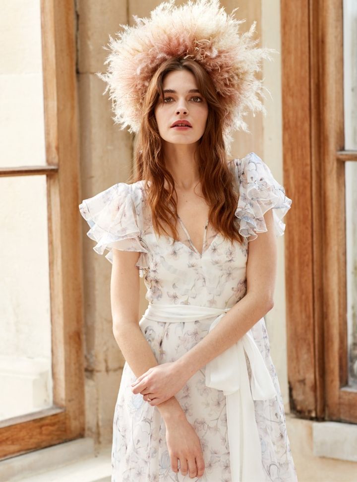 Temperley London Renkli Çiçekli Gelinlik