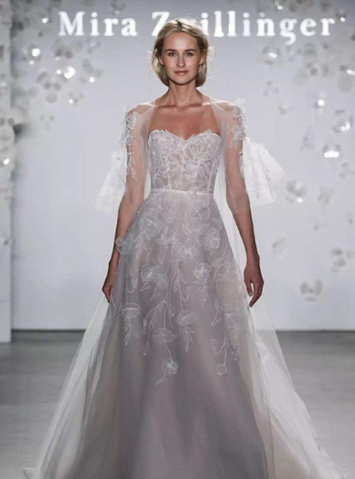 Mira Zwillinger A Kesim Gelinlik A Kesim Straplez Göğüs Dekolteli Gelinlik