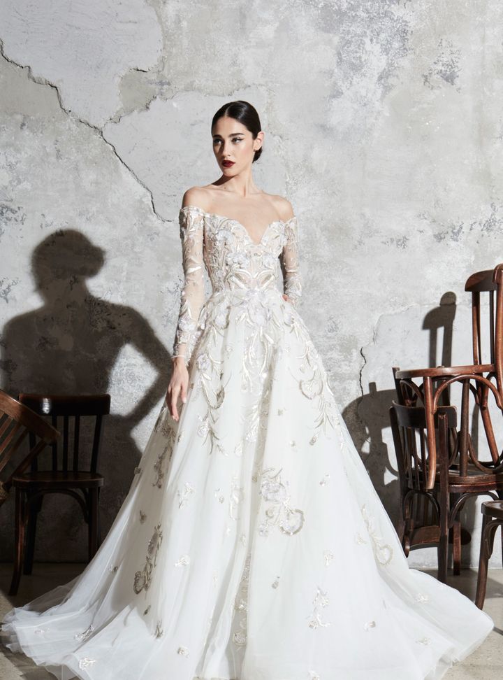 Zuhair Murad Metalik İşlemeli Kabarık Gelinlik