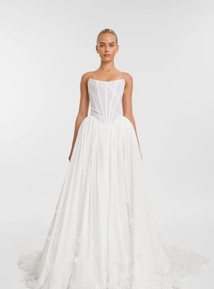 2025 Kyha -9-25 A Kesim Straplez Modern Gelinlik