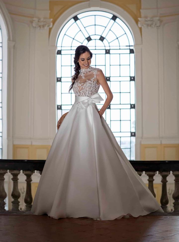 2025 Valentini Spose Kurdele Detaylı Gelinlik