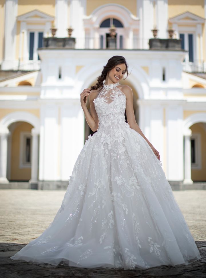 2025 Valentini Spose Halter Yaka A Kesim Gelinlik