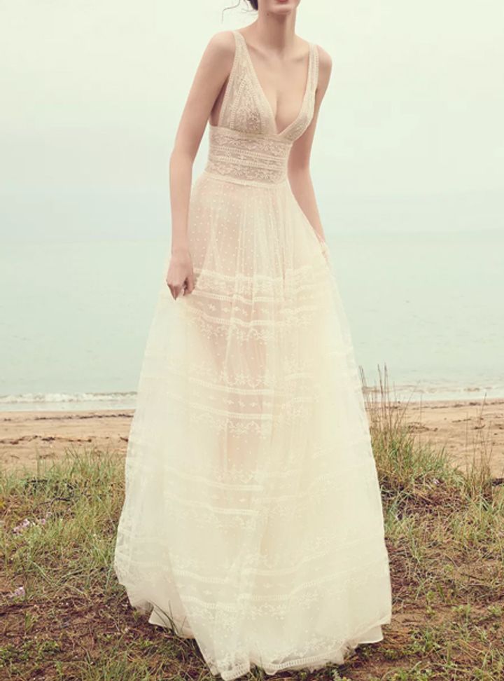 Costarellos Derin V Yaka Gelinlik