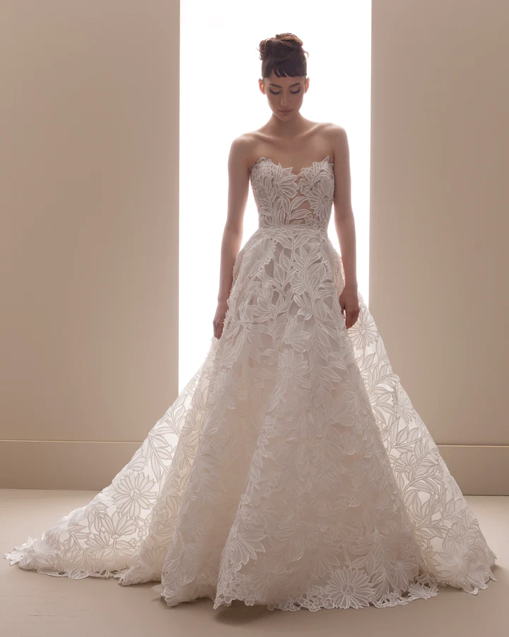 2026 Francesca Miranda -1-26 A Kesim Straplez Sırt Dekolteli Gelinlik