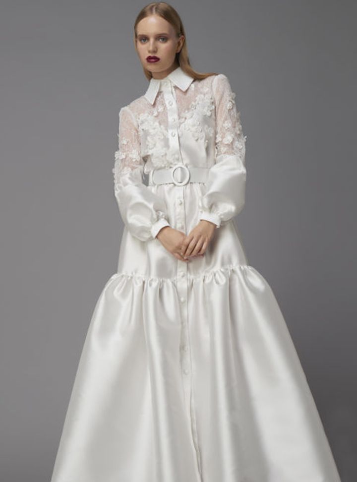 Costarellos Önden Düğmeli Gelinlik