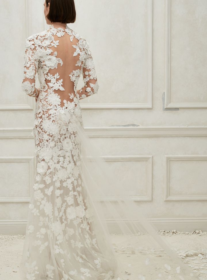 Oscar de la Renta Sırt Dekolteli Gelinlik