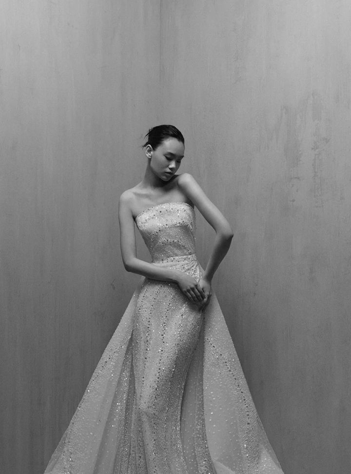 2026 Elie Saab-18-26 A Kesim Straplez Sırt Dekolteli Gelinlik